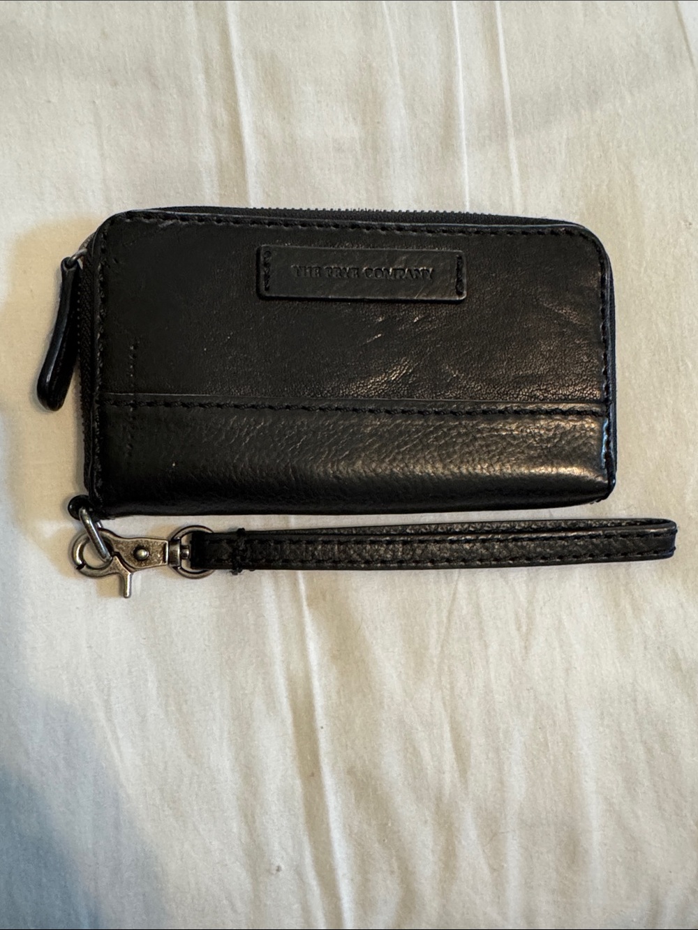 Frye Black Leather Zip Wristlet with Detachable Strap - Picture 2 of 6